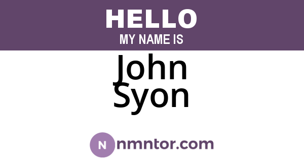 John Syon