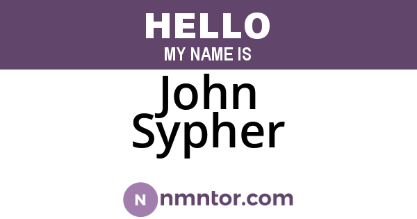 John Sypher