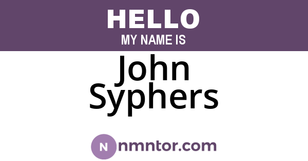 John Syphers