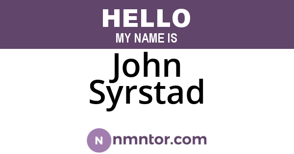 John Syrstad