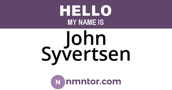 John Syvertsen