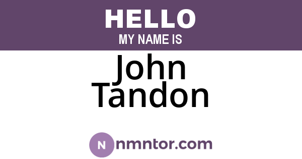 John Tandon