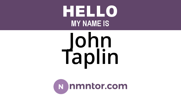 John Taplin