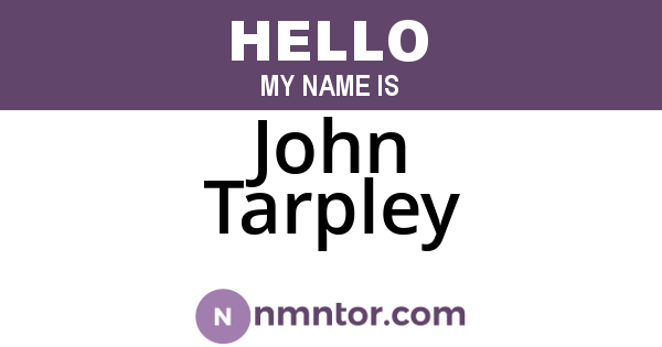John Tarpley