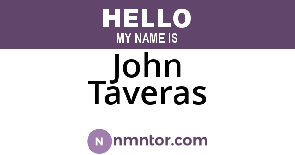 John Taveras