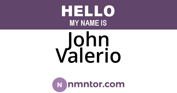 John Valerio