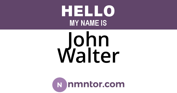 John Walter