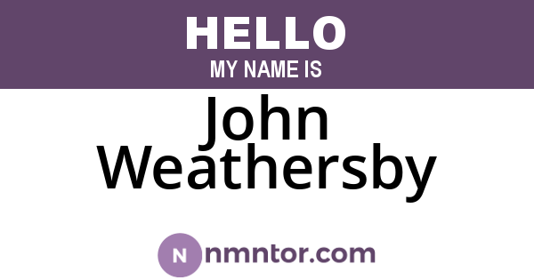 John Weathersby