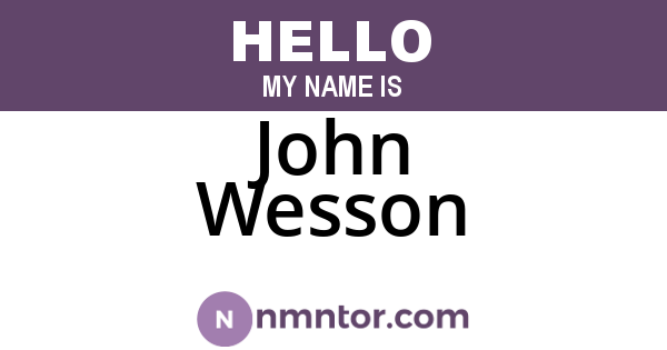 John Wesson