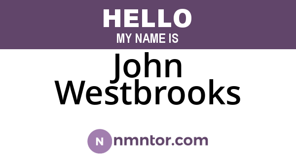 John Westbrooks