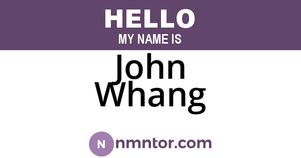 John Whang