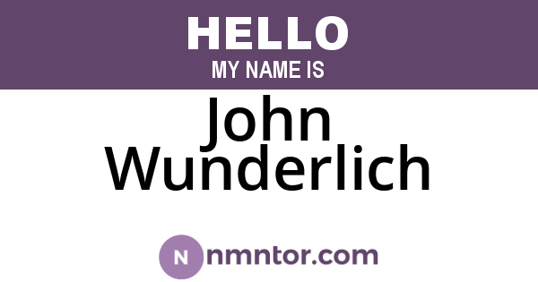 John Wunderlich