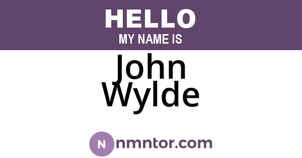 John Wylde