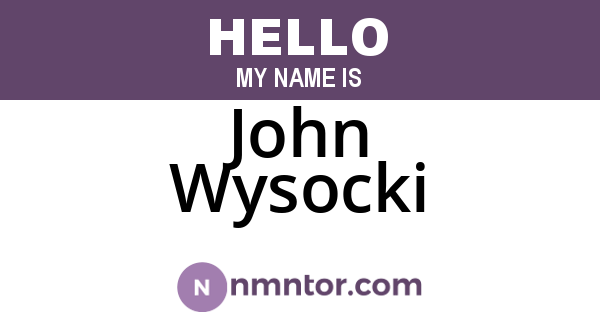 John Wysocki
