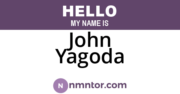 John Yagoda