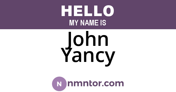 John Yancy