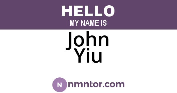 John Yiu