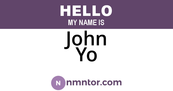 John Yo