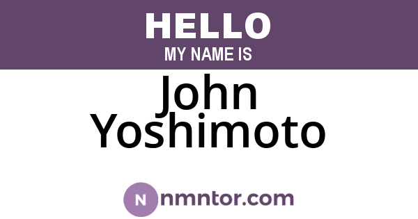 John Yoshimoto