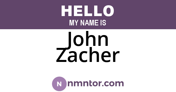 John Zacher