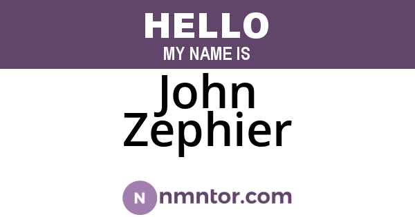 John Zephier
