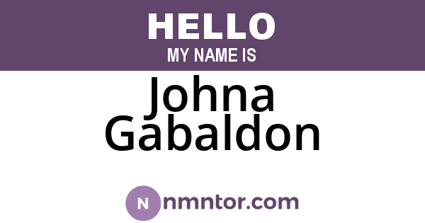 Johna Gabaldon