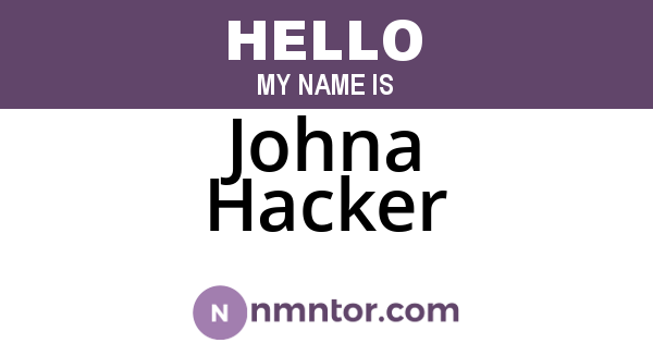 Johna Hacker