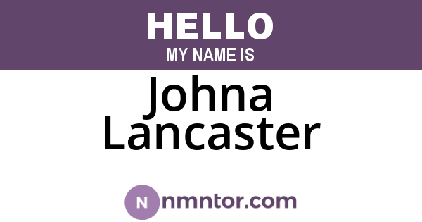 Johna Lancaster
