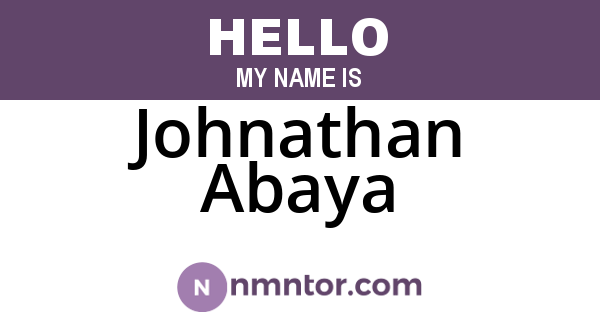 Johnathan Abaya