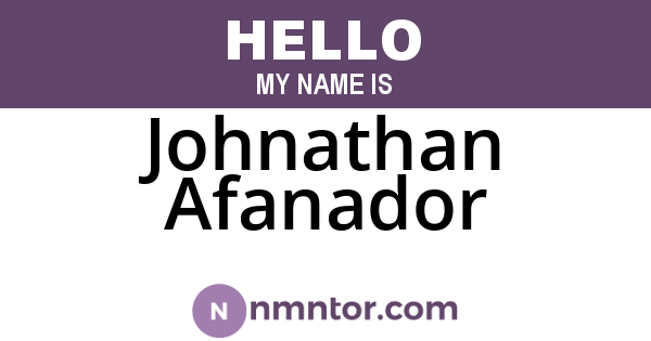 Johnathan Afanador