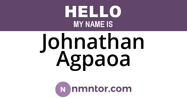 Johnathan Agpaoa