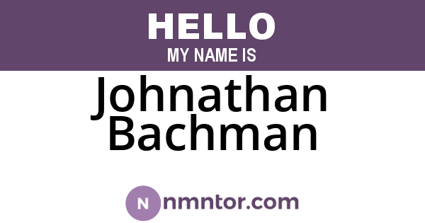 Johnathan Bachman