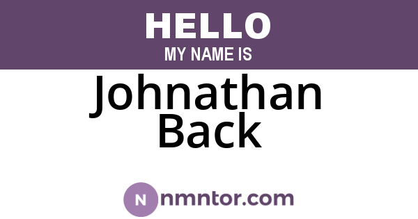 Johnathan Back