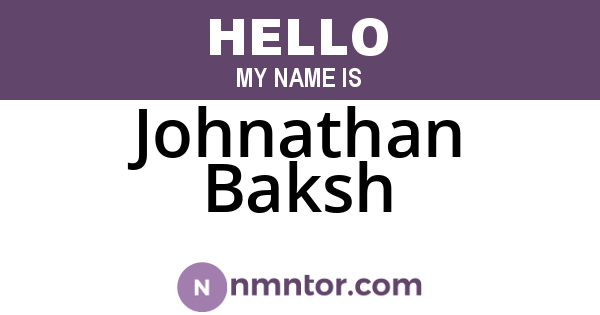 Johnathan Baksh