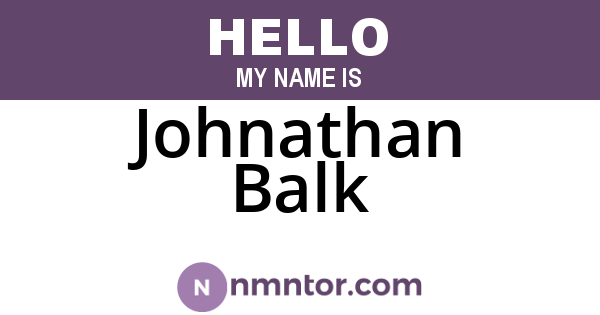 Johnathan Balk