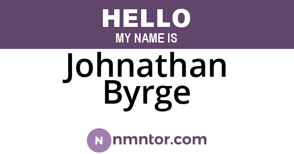 Johnathan Byrge