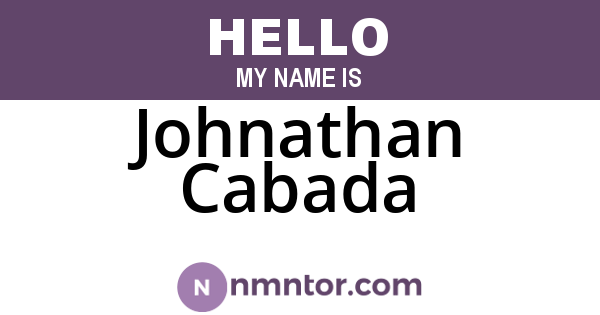 Johnathan Cabada