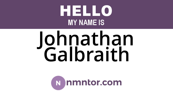 Johnathan Galbraith