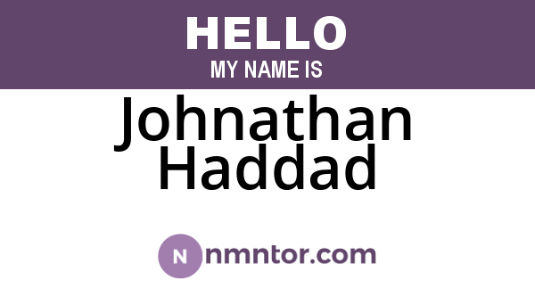 Johnathan Haddad