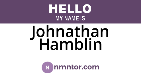Johnathan Hamblin