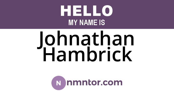Johnathan Hambrick