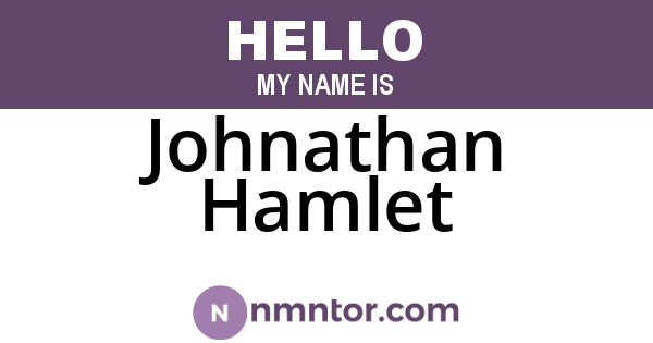 Johnathan Hamlet