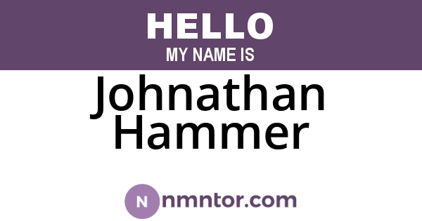 Johnathan Hammer