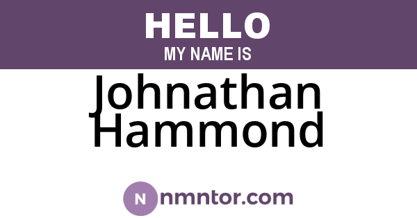 Johnathan Hammond