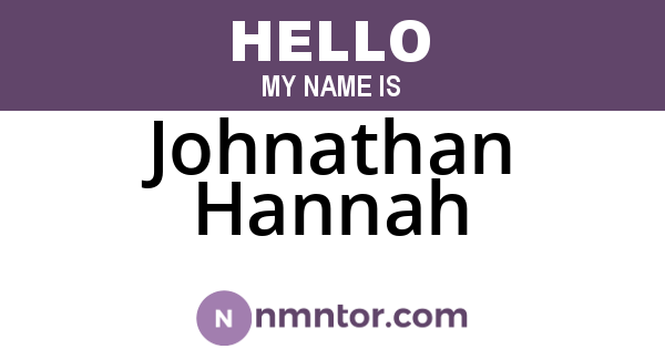 Johnathan Hannah
