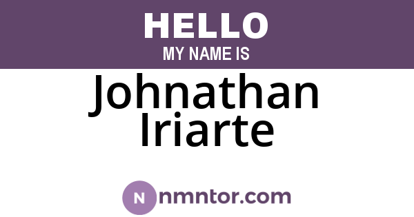 Johnathan Iriarte
