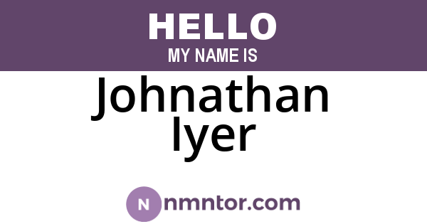 Johnathan Iyer
