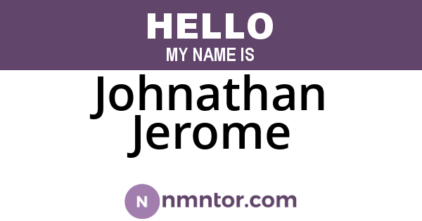 Johnathan Jerome