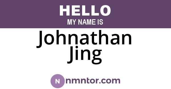 Johnathan Jing