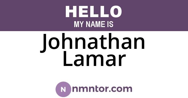 Johnathan Lamar